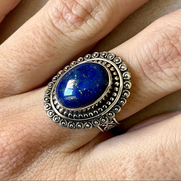Sterling Silver Blue Lapis Lazuli Ring Size 7 - Picture 8 of 8